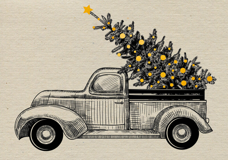 Weihnachtsbaum auf Truck