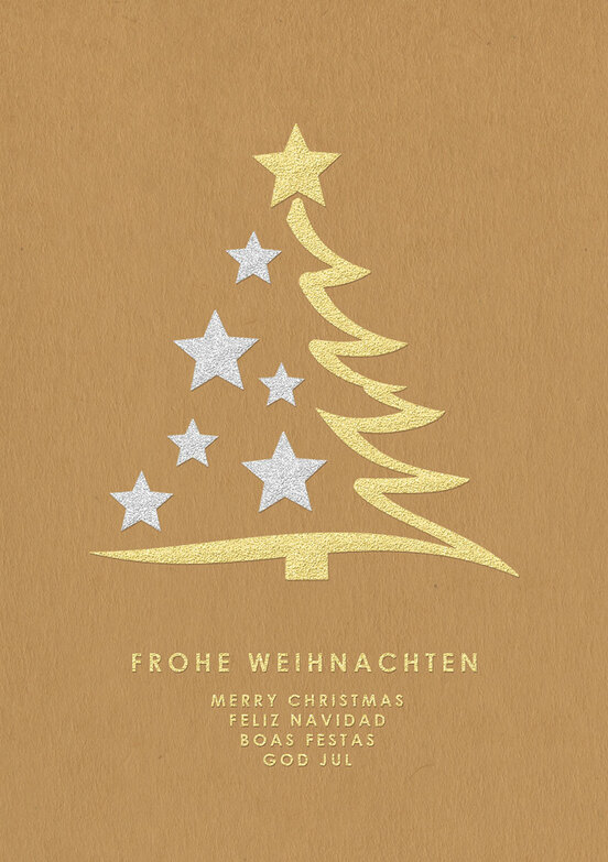 Weihnachtskarte: Halber Baum